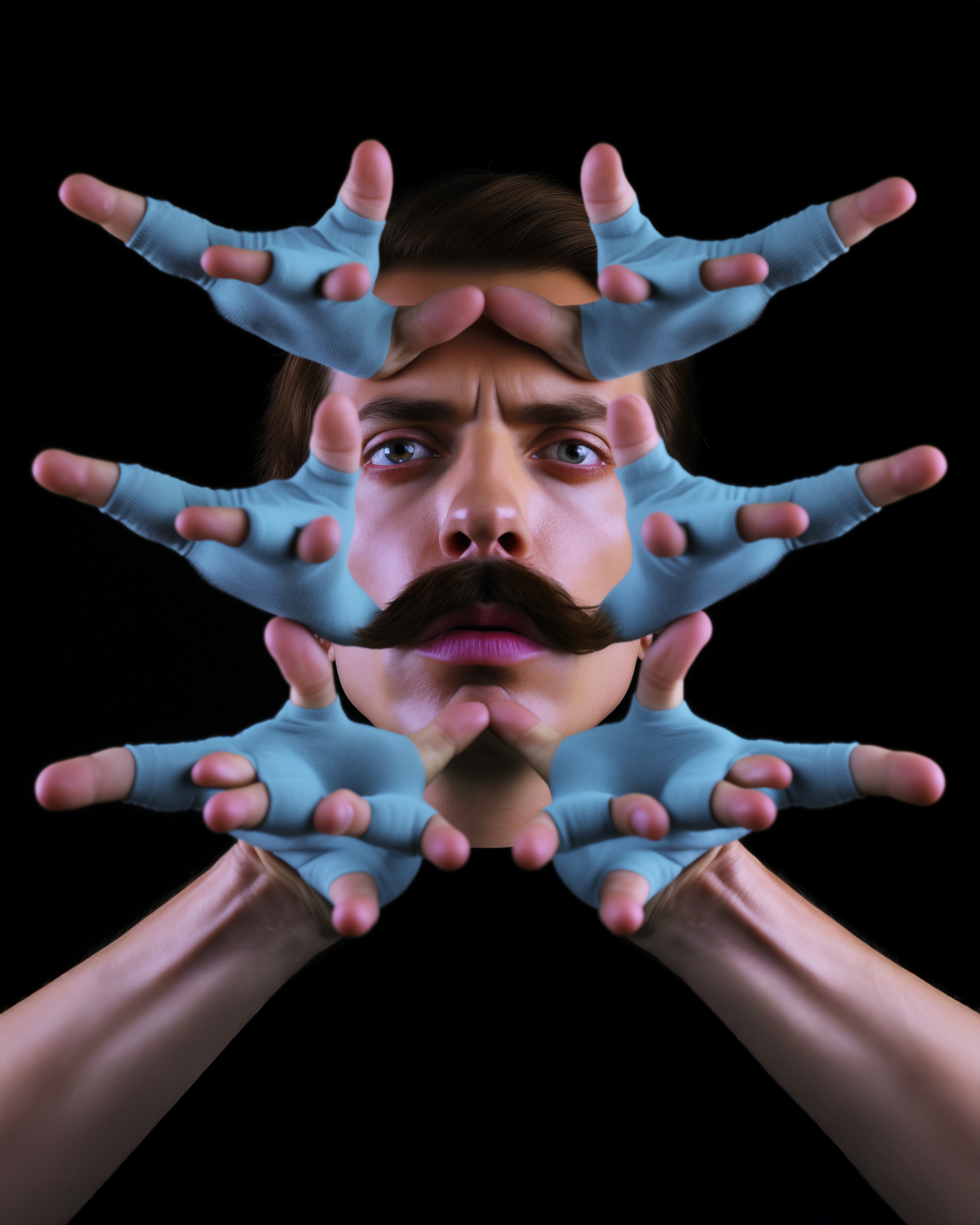 Mustache and Hands 1